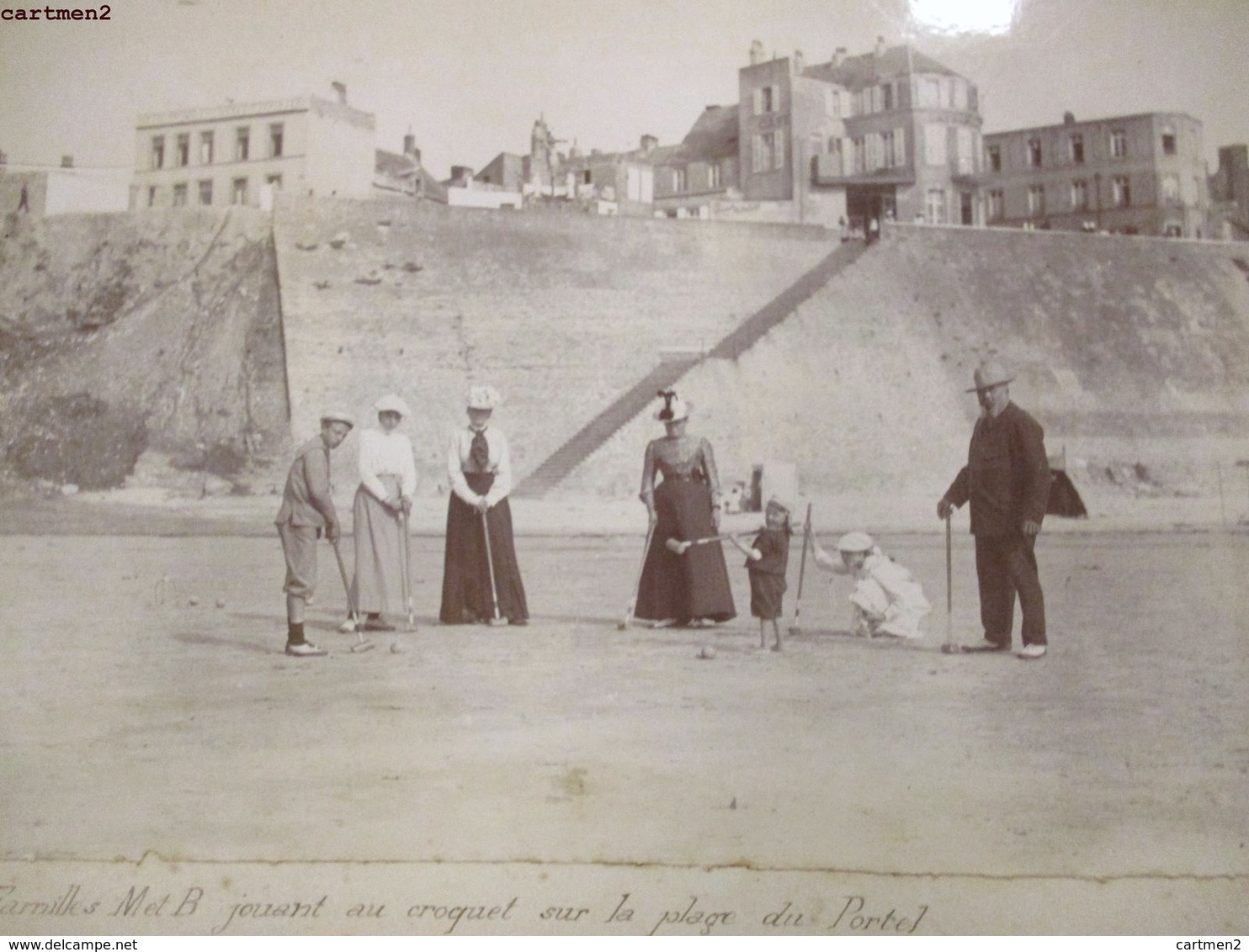 PHOTOGRAPHIE XIXeme : BOULOGNE-SUR-MER LE CONQUERANT BATEAU PROMENADE LE PORTEL PARTIE DE CROQUET 62 PAS-DE-CALAIS - Boulogne Sur Mer