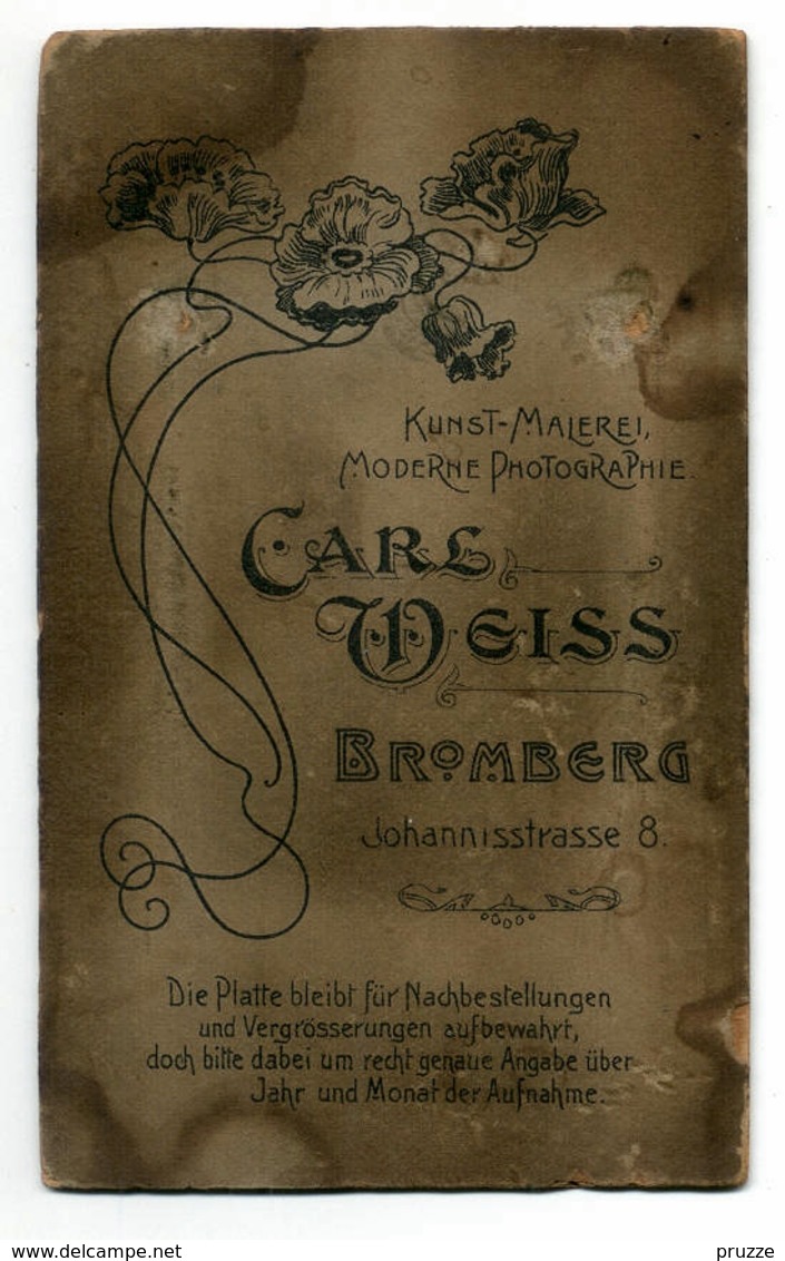 CDV Photo Militär, Junger Soldat, Hinterpommersches Feld-Artillerie-Regiment Nr 53, Bromberg Ca 1900, Atelier Carl Weiss - Anonyme Personen
