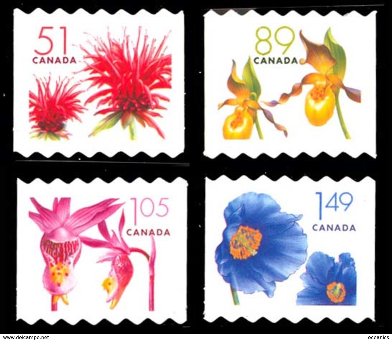 Canada (Scott No.2128-31 - Timbres Courants - Fleurs / Flower Definitives) [**] - Neufs