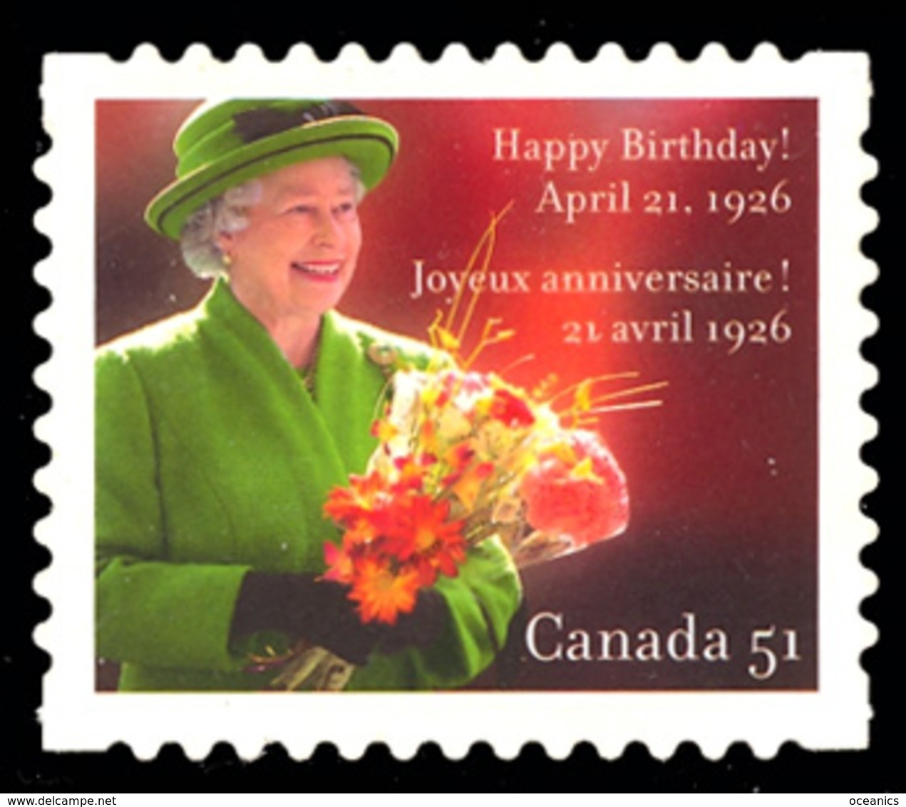 Canada (Scott No.2142 - 80e Anniversaire D' / ElizabethII / 90th Birthday) [**] - Unused Stamps