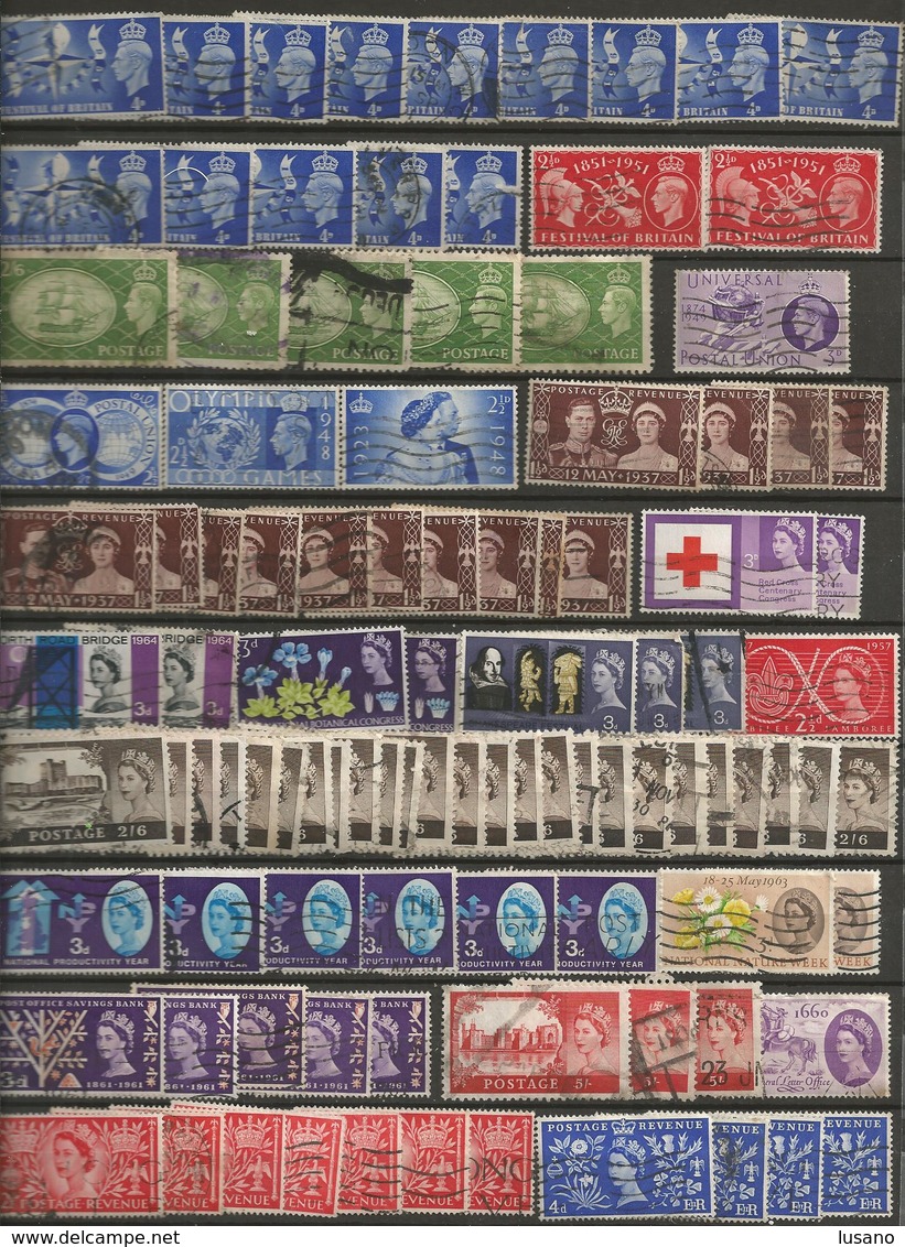 Grande-Bretagne - Timbres Grand Format à L'effigie De George VI Et Elisabeth II - Collections (sans Albums)