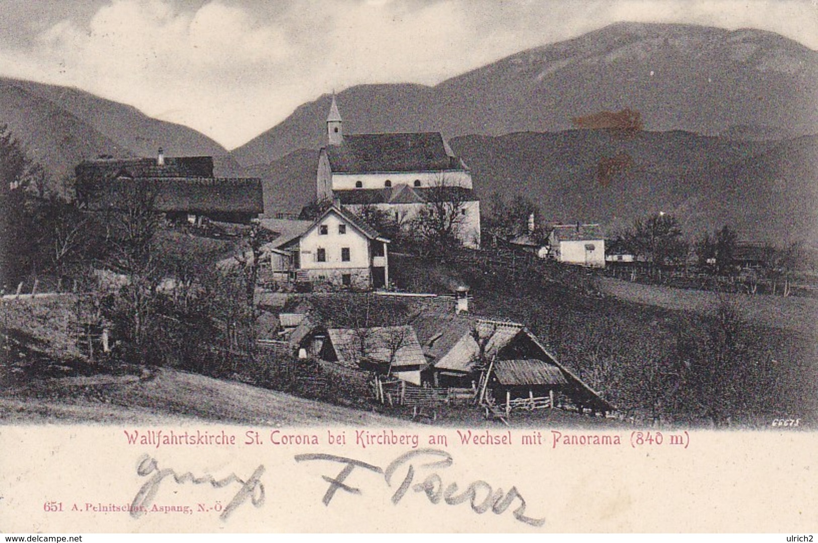 AK Wallfahrtskirche St. Corona Am Wechsel Mit Panorama - 1903 (37766) - Wechsel