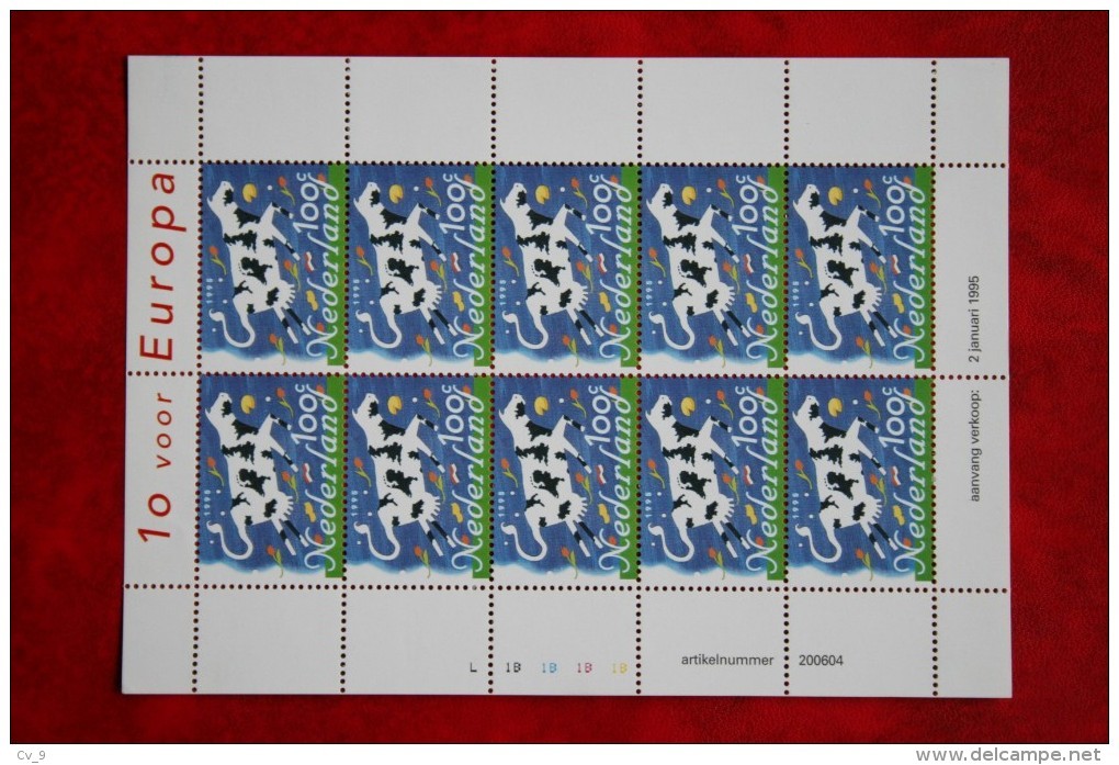 Tien Voor Uw Europa Cow Kuh Koe NVPH V1630 1630 (Mi 1531) 1995 POSTFRIS / MNH ** NEDERLAND / NIEDERLANDE / NETHERLANDS - Bloks