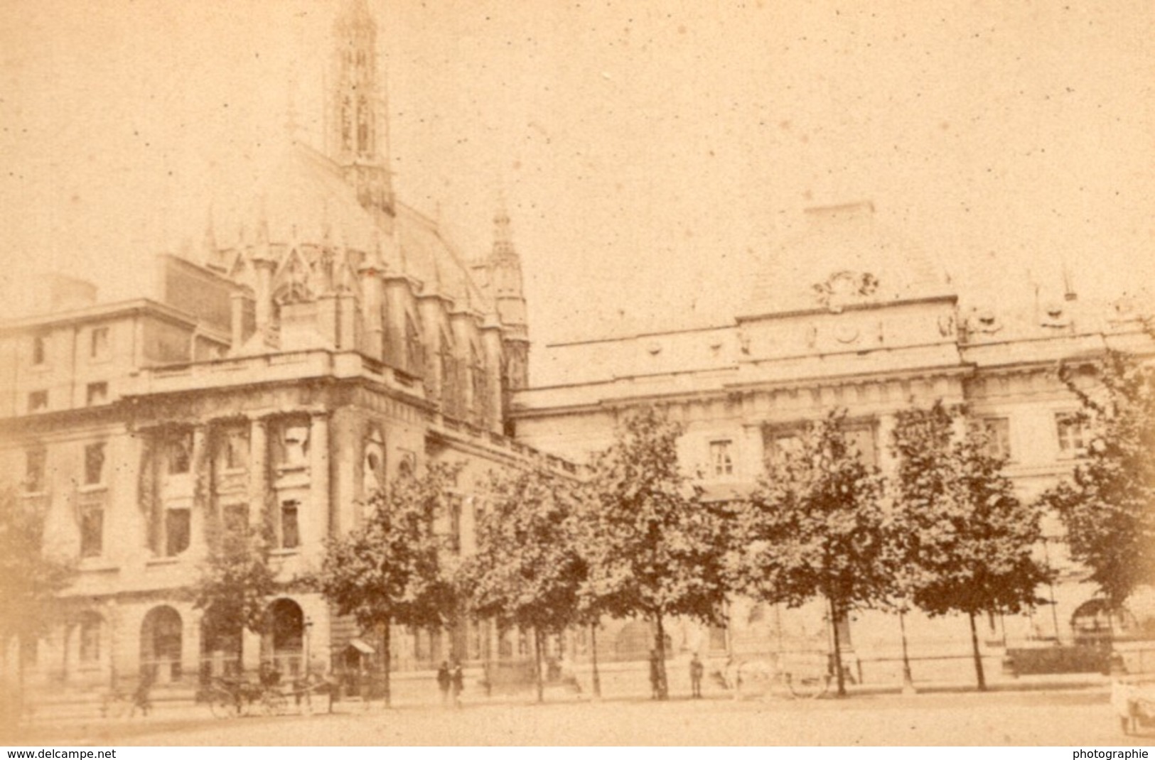 La Commune De Paris Palais De Justice Ruines Ancienne Photo Loubere 1871 - Old (before 1900)