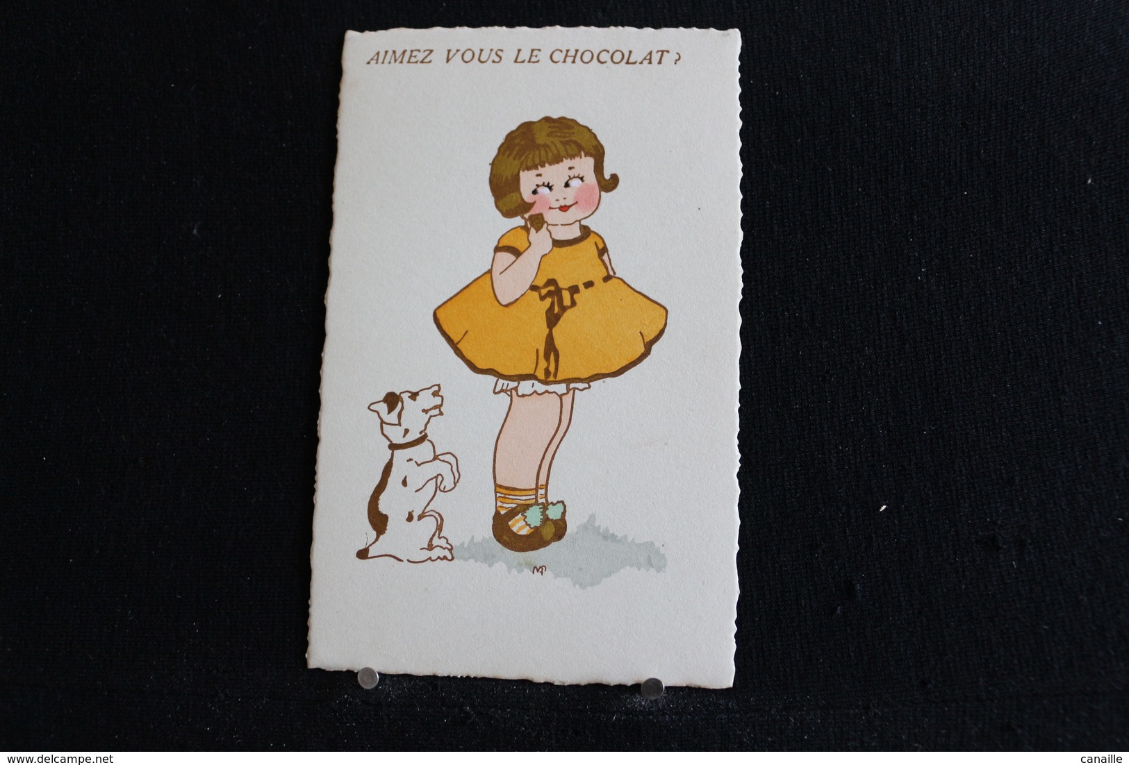 R-123 / Illustrateurs & Photographes - Non Signés, La Petit Fille Et Le Chien -  Aimez Vous Le Chocolat  ? - Humour