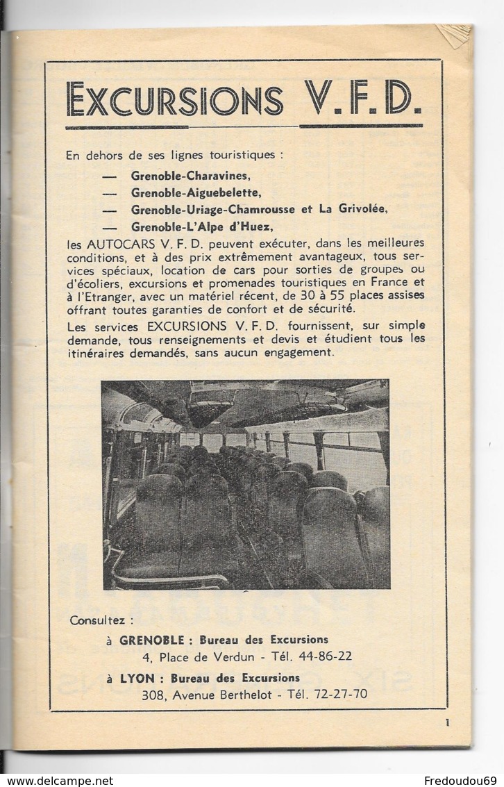 Autocars V.F.D., HORAIRES D'hiver 1965, Car SAVIEM CHAUSSON, Très Nombreuses Publicités - Europa