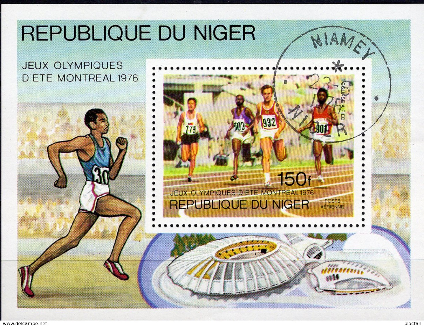 Leichtathletik Niger Block 15 O 2€ Sommer-Olympiade 1976 MONTREAL Lauf-Sprint Hojita M/s Bloc S/s Sheet Bf Olympics - Niger (1960-...)