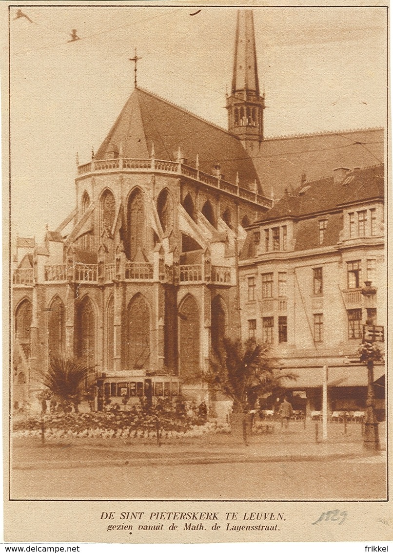 Knipsel Uit Oud Tijdschrift (11 X 15 Cm) Leuven Louvain 1929 Sint Pieterskerk Tram - Leuven