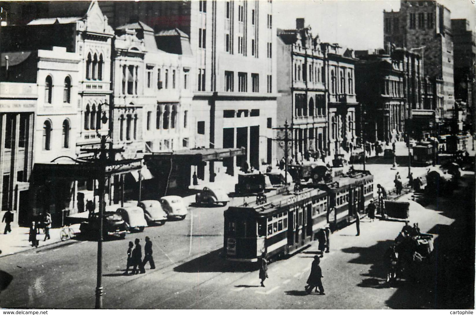 Australie - Photo Postcard Circa 1950/1960 - Tram In Busy Street - Adelaide