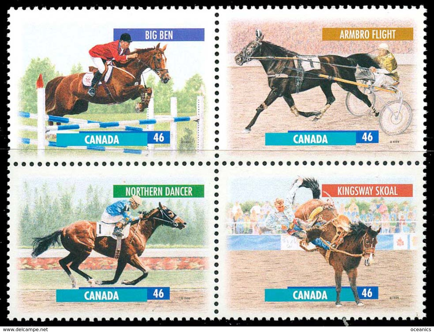 Canada (Scott No.1794a - Chevaux Canadiens / Canadian Horses) [**] - Oblitérés