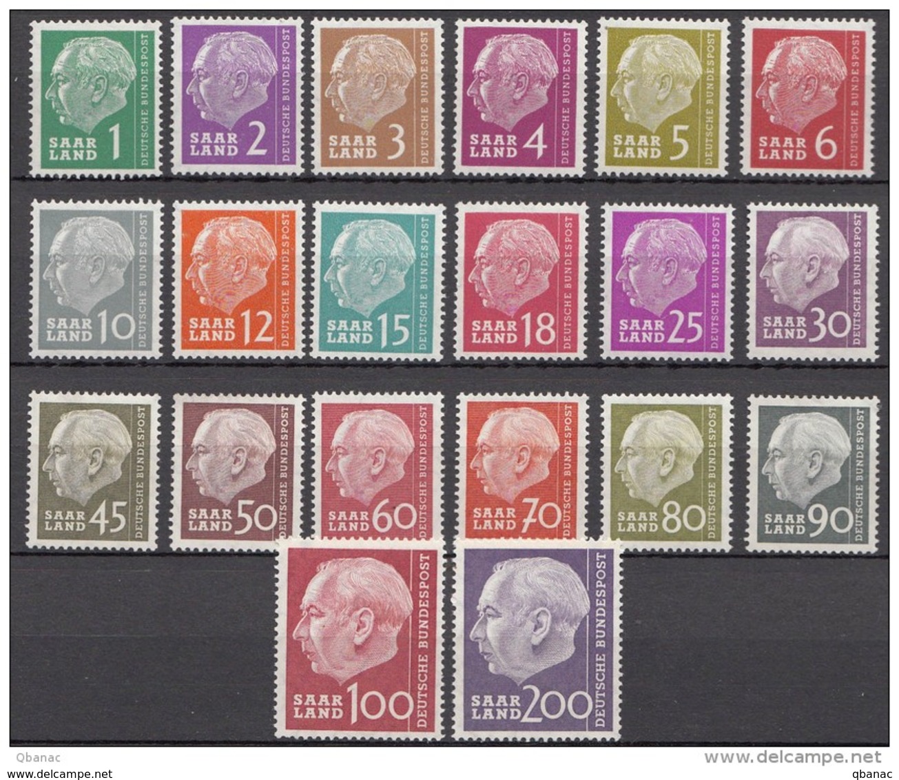 Saar 1957 Mi#380-399 Mint Never Hinged - Ungebraucht