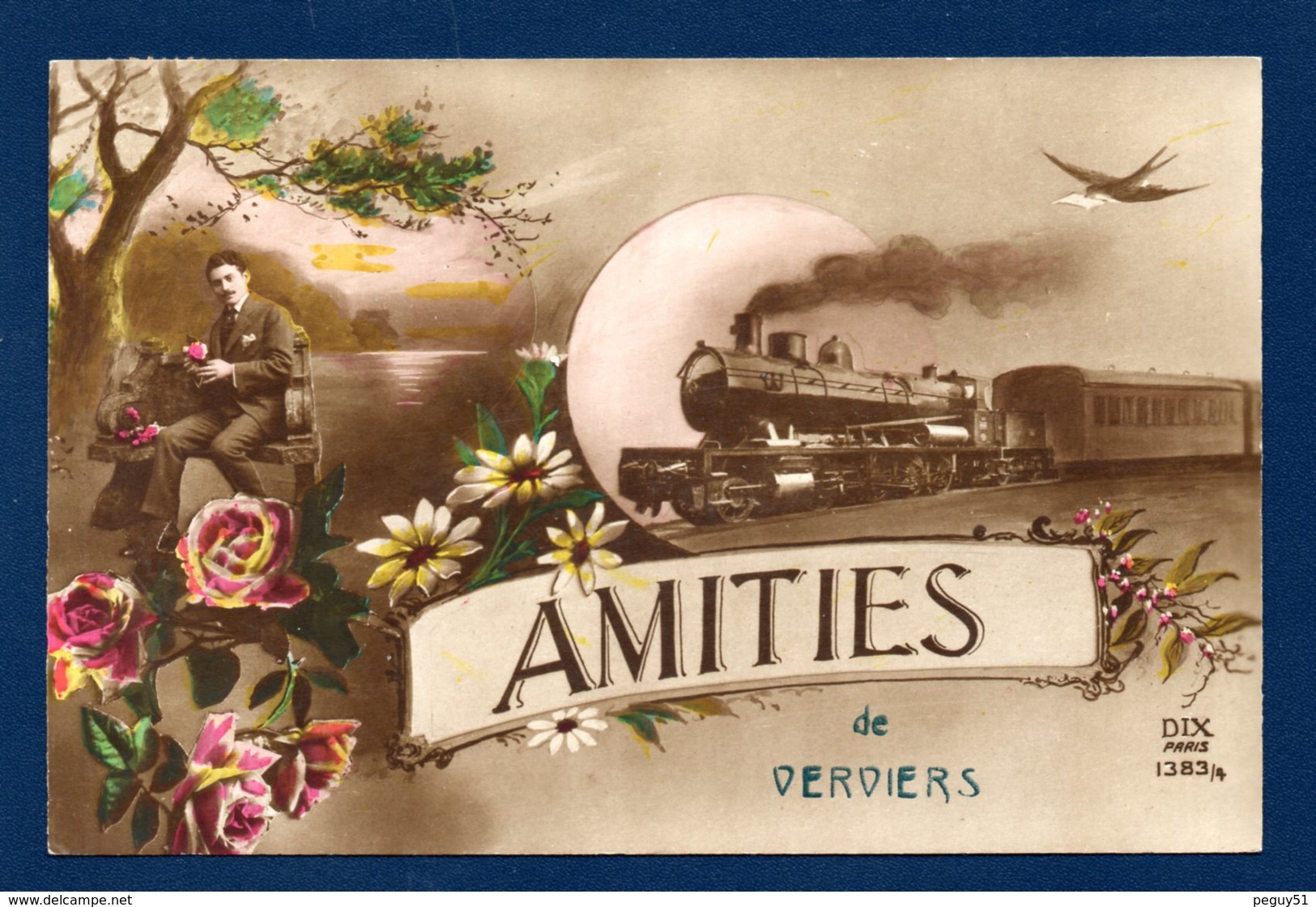 Verviers. Amitiés De Verviers. Train Et Fleurs. 1920 - Verviers