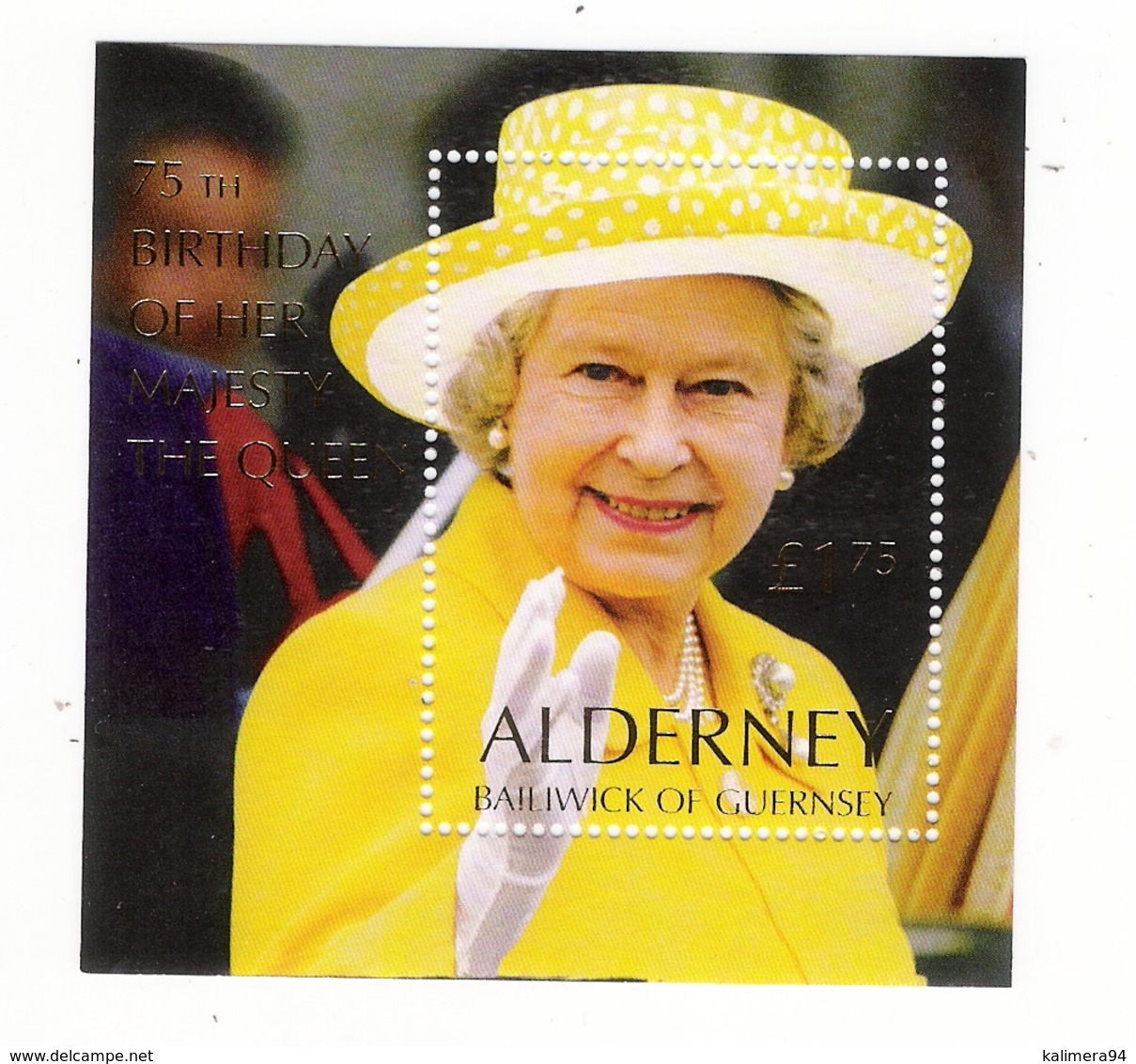 ALDERNEY, BAILIWICK OF GUERNSEY  /  75 Th  BIRTHDAY  OF  HER  MAJESTY  THE  QUEEN  /  Faciale : 1 £ 75 - Alderney