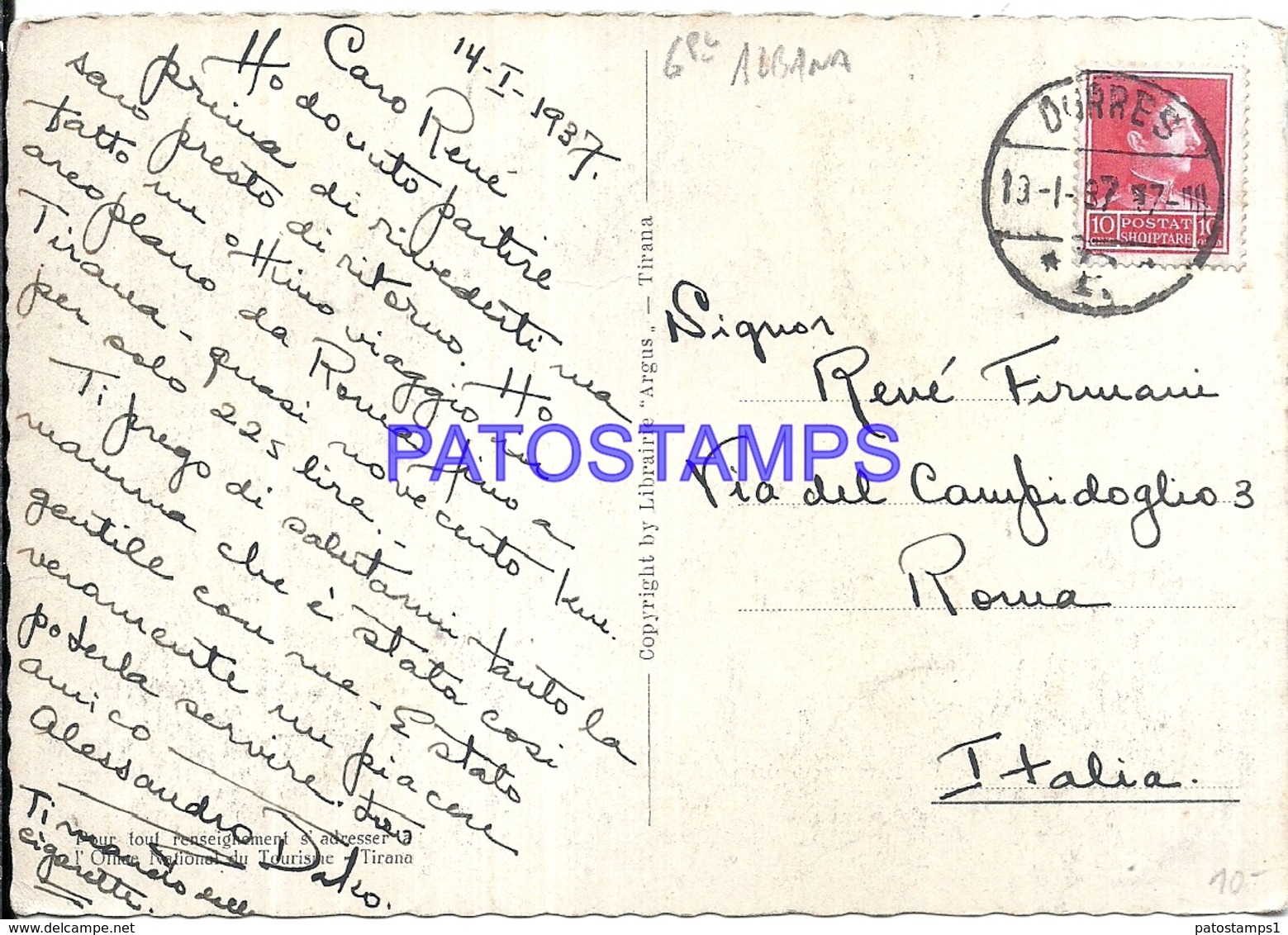 103511 ALBANIA TIRANA MULTI VIEW CIRCULATED TO ITALY POSTAL POSTCARD - Albanien