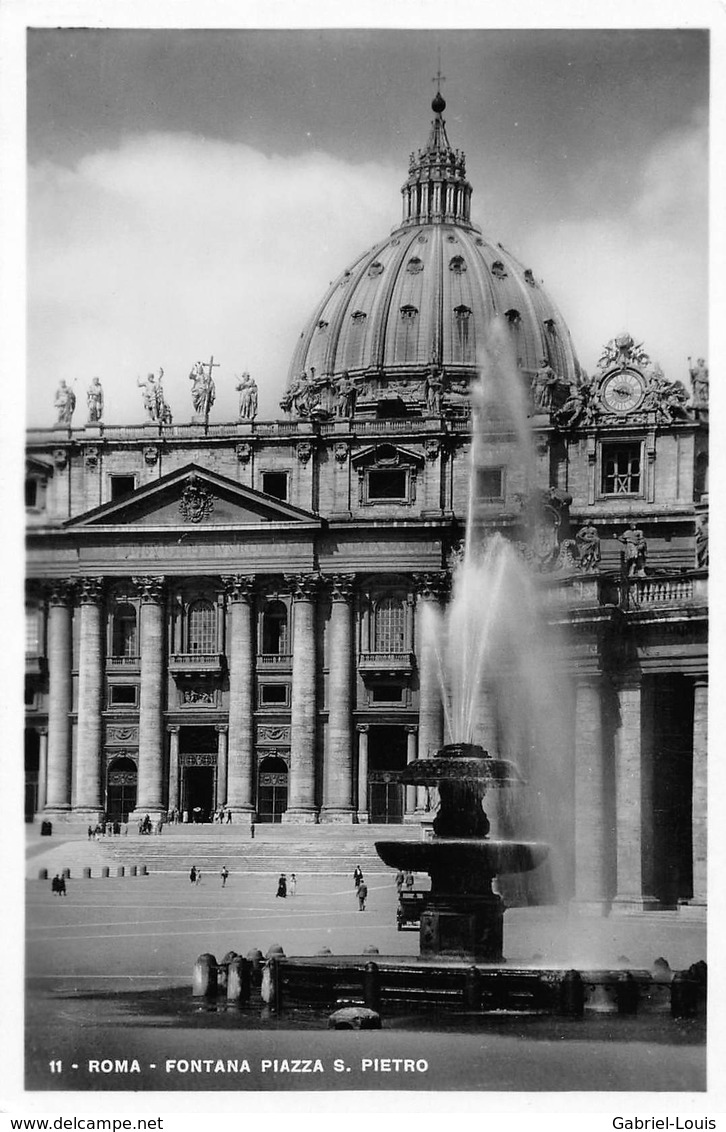 Roma Fontana Piazza S. Pietroi - Carta Non Inviata - Vatican