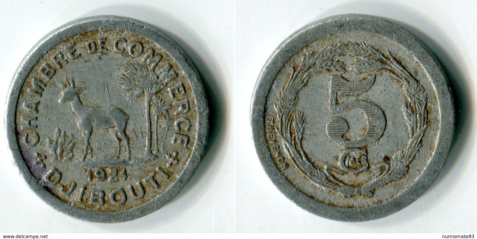 N93-0560 - Monnaie De Nécessité - Djibouti - Chambre De Commerce - 5 Centimes 1921 - Monétaires / De Nécessité