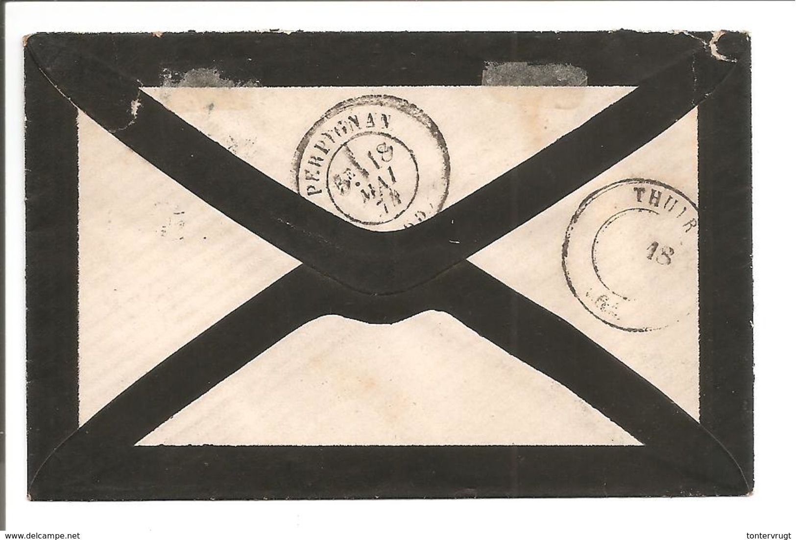 Hispania 40c Carta De Luto Pour La France.Mourning Letter/Trauerbrief/Lettre De Deuil - Covers & Documents