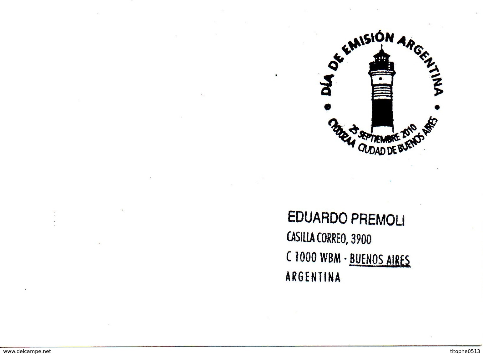 ARGENTINE. Timbre De 2010 Sur Carte Maximum. Phare Argentin. - Lighthouses