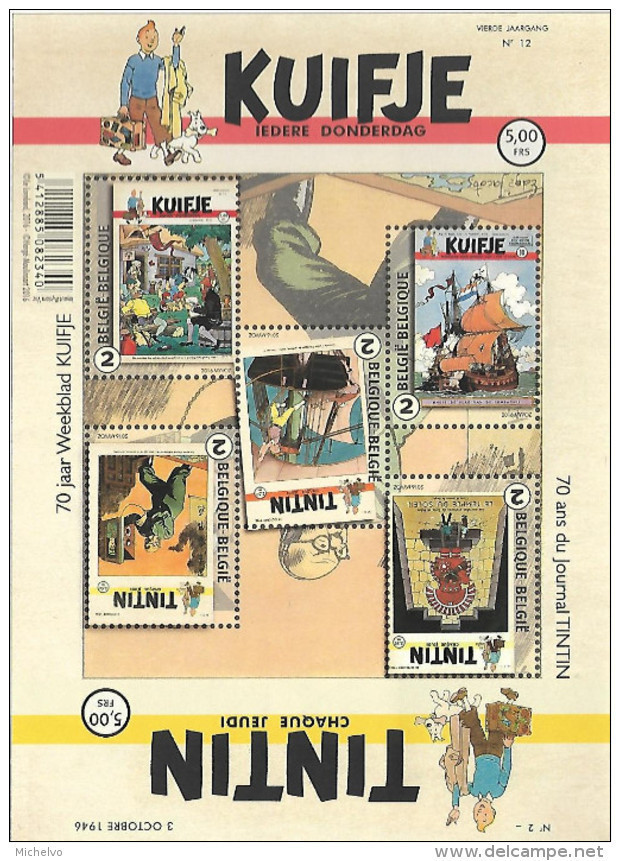 Belg. 2016 - COB N° BL 242 ** - Le Journal Tintin (timbres 4626 à 4630) - Nuovi