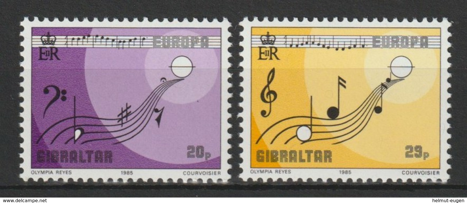 MiNr. 487 - 488 Gibraltar / 1985, 26. Febr. Europa: Europäisches Jahr Der Musik. - Gibraltar