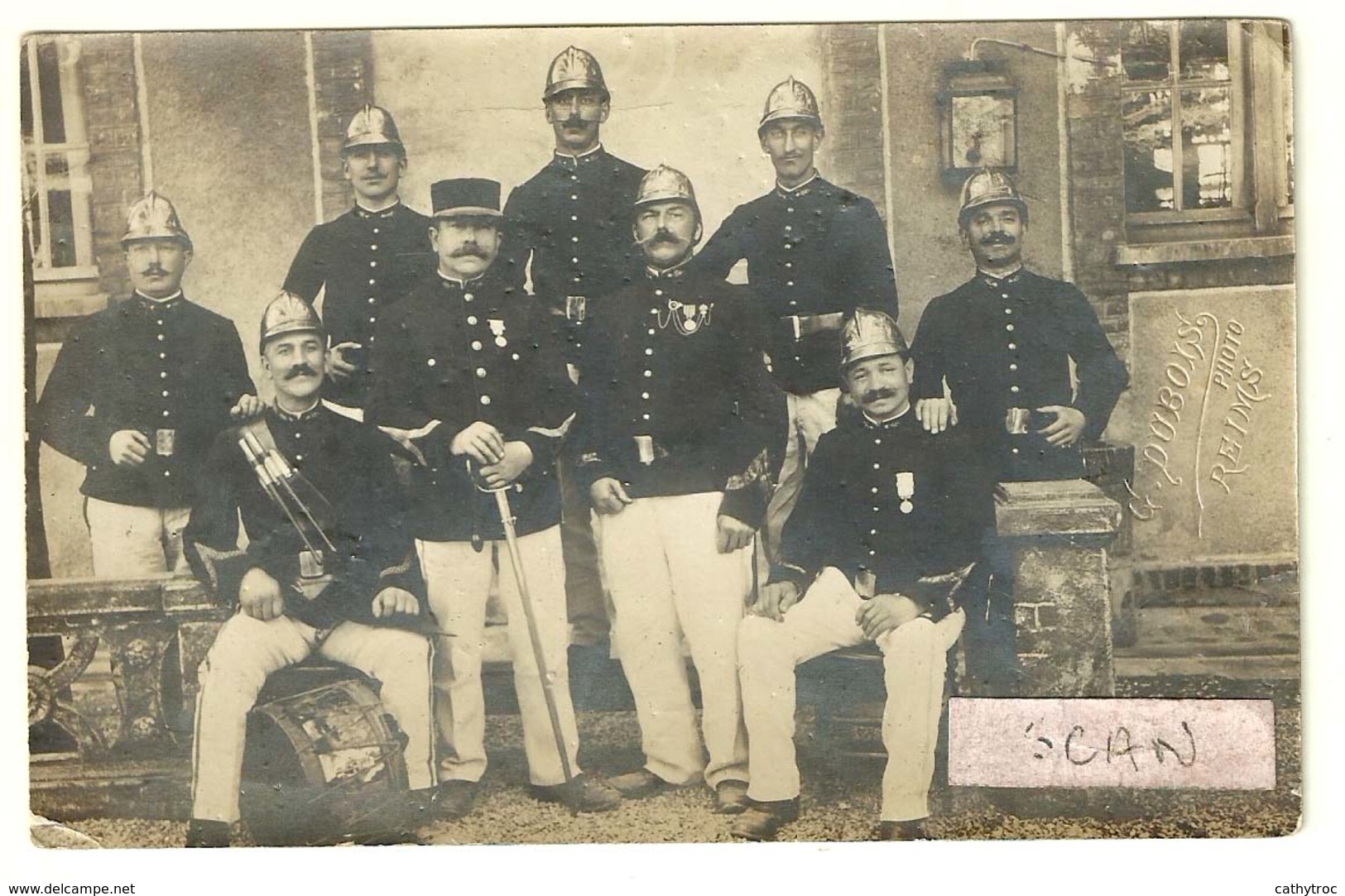 Carte Photo : Groupe De Pompiers  à Définir ................. - Photographie