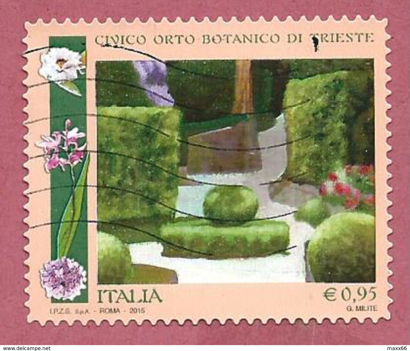 ITALIA REPUBBLICA USATO - 2015 - Parchi Giardini Ed Orti Botanici D'Italia Orto Botanico Trieste - € 0,95 - S. 3609 - 2011-20: Usati