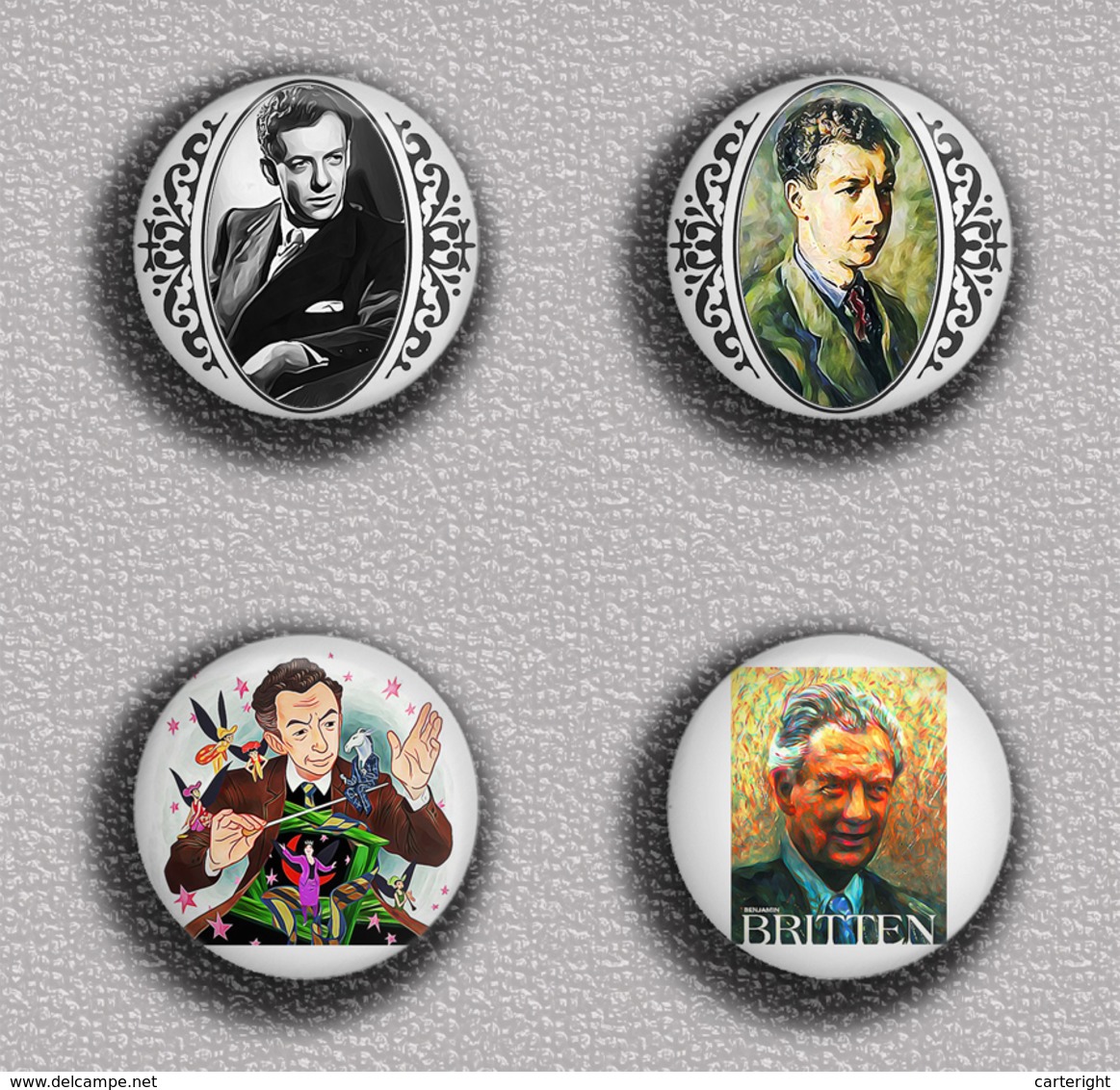 Benjamin Britten Opera Music Fan ART BADGE BUTTON PIN SET  (1inch/25mm Diameter) 35 DIFF - Music