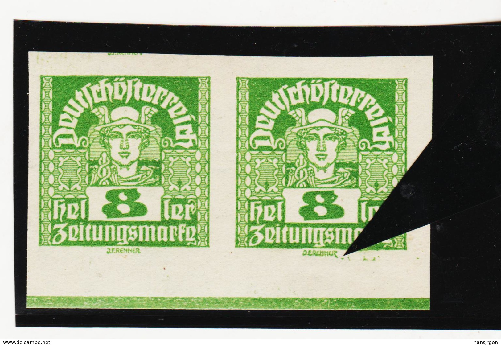 TAU397 ÖSTERREICH 1920 Michl 297 PLATTENFEHLER (als Beweis 2 Stück Eingestellt) STECHERZEICHEN ** Postfrisch - Abarten & Kuriositäten