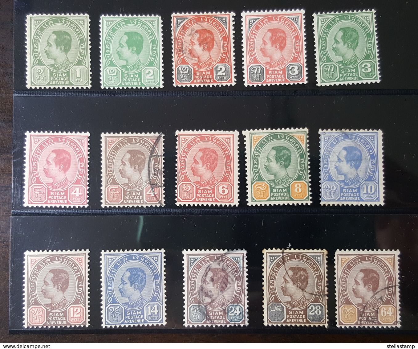 Thailand Stamp King Rama 5 Third Issue Used+Unused (Missing 1 Atts Type2) - Thailand