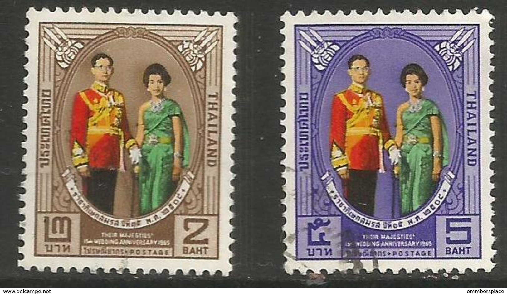 Thailand - 1965 Royal Wedding Anniversary Used    Sc 428-9 - Thailand