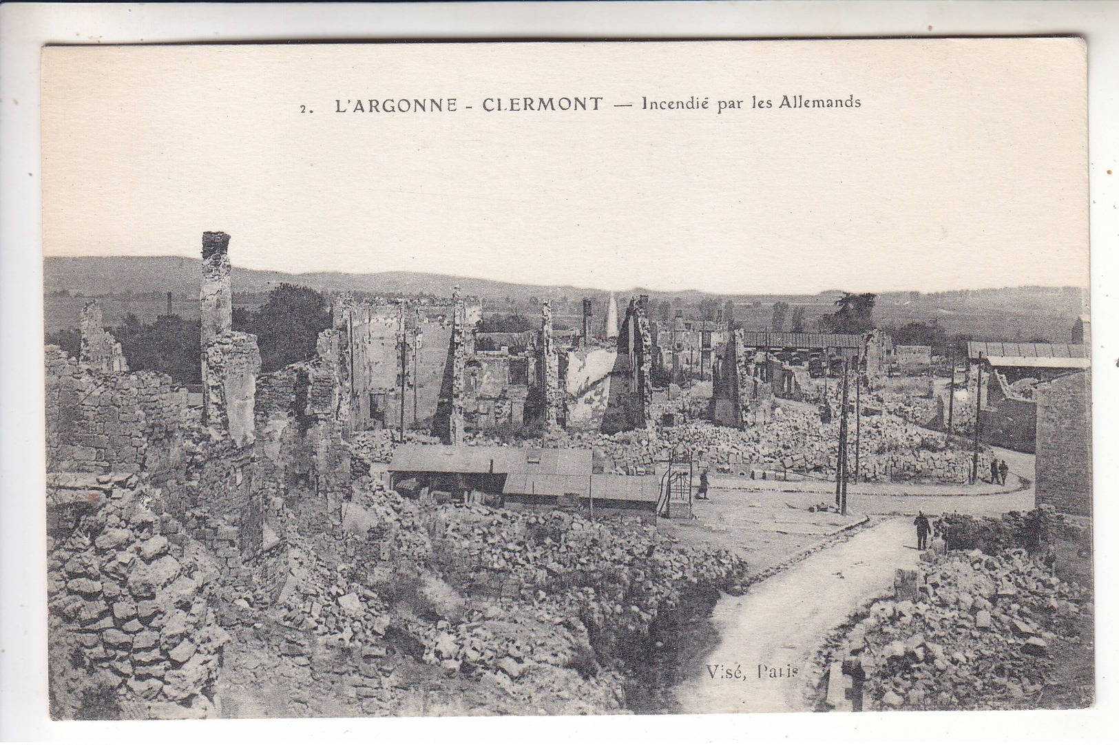 Sp- 55 - CLERMONT EN ARGONNE - Incendie Par Les Allemands - Ruines- Guerre 14 18 - Ecrite 1916 - - Clermont En Argonne