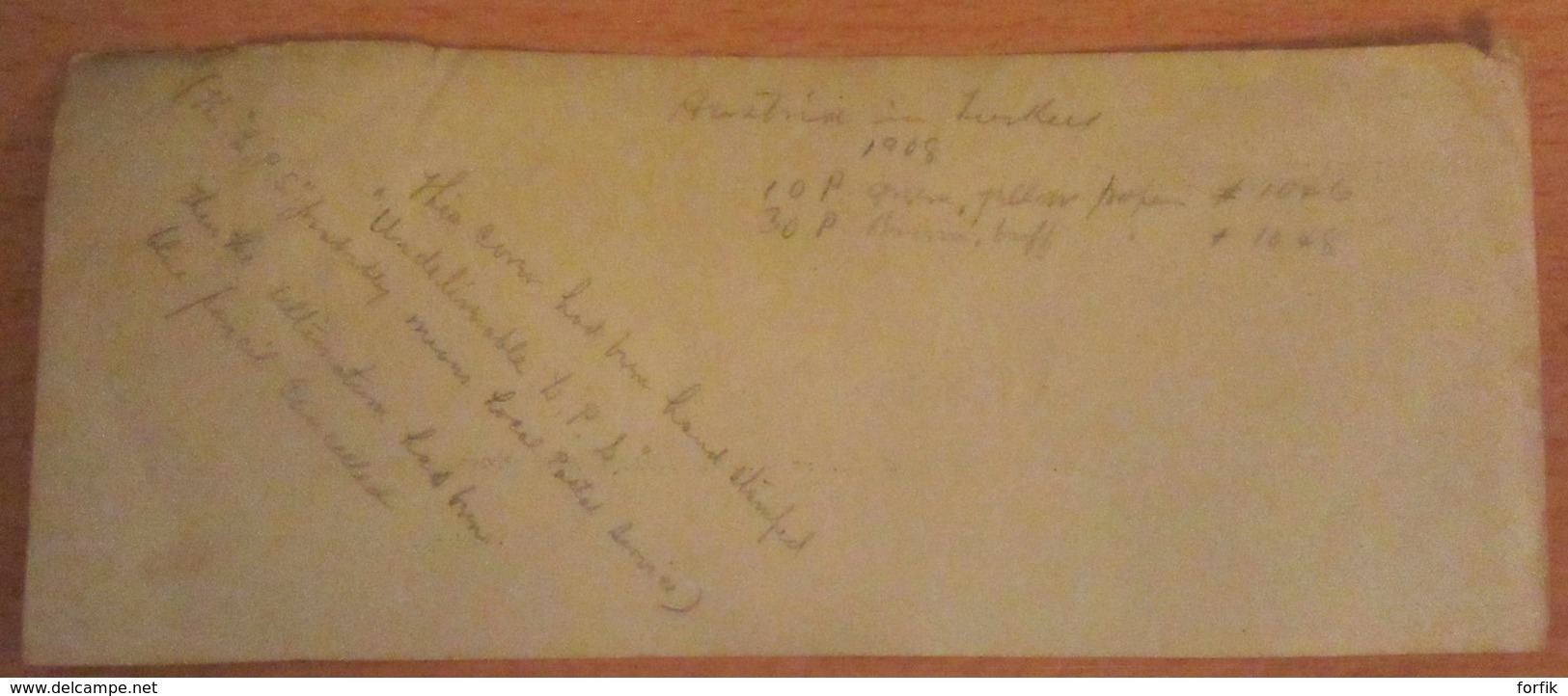 Levant Autrichien Vers Etats-Unis - Façade D'enveloppe Avec Timbres YT N°47 Et 48 - American Consulate - Vers 1908 - Levant Autrichien