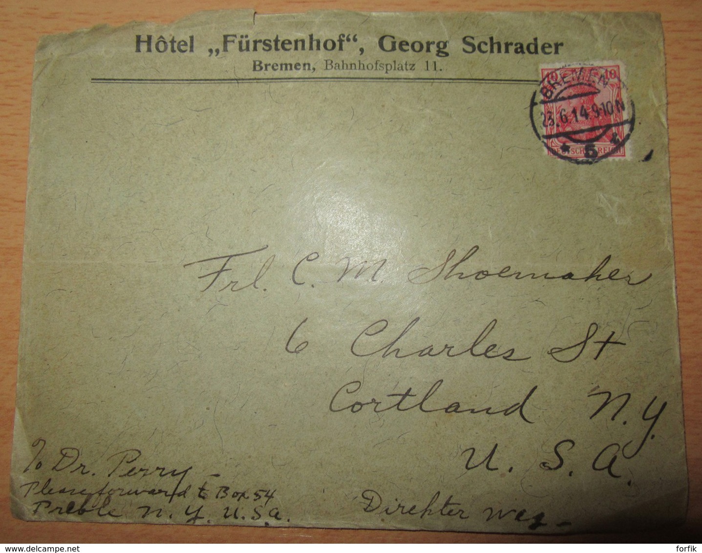 Allemagne / Emipre Allemand / Deutches Reich - Enveloppe Vres USA Avec Timbre YT N°84 - Cachet Du 23 Juin 1914 - Covers & Documents