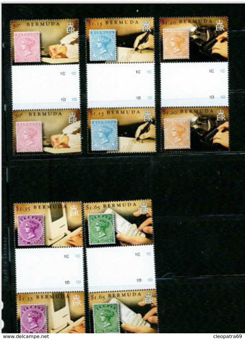 BERMUDA 2015 1ST STAMP ON STAMP GUTTER PAIRS POSTAL HISTORY  S11559-9 YES - Timbres Sur Timbres