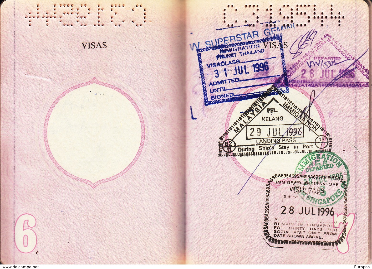 Thailand Passport, Reisepass, Passeport, Passaporte, Paspoort, Reispas Thailand 1996 - Historical Documents