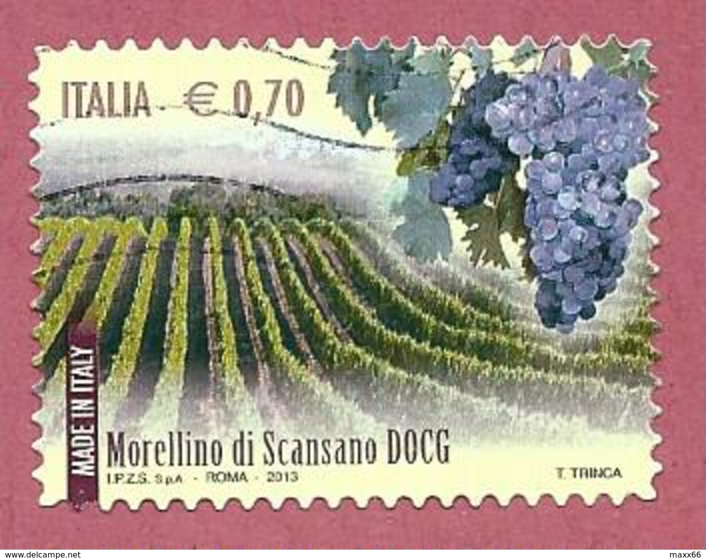 ITALIA REPUBBLICA USATO - 2013 - Made In Italy Vini DOCG - Morellino Di Scansano -  € 0,70 - S. 3425 - 2011-20: Used