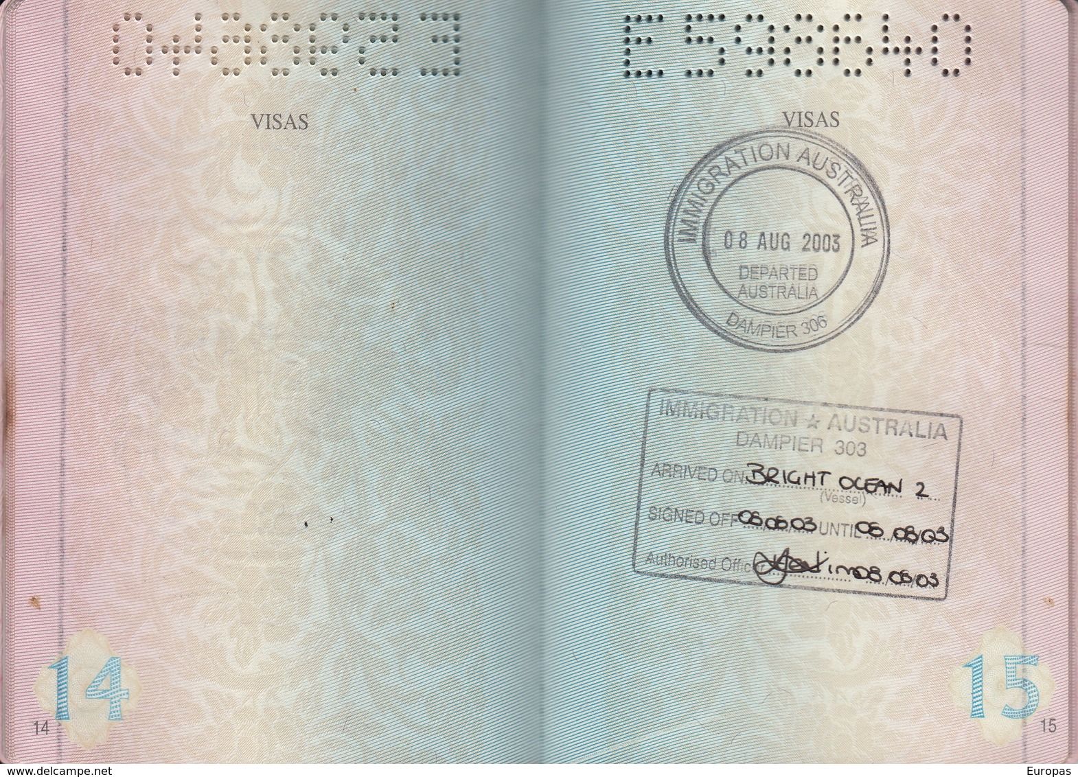 Thailand Passport, Reisepass, Passeport, Passaporte, Paspoort, Reispas Thailand 2003