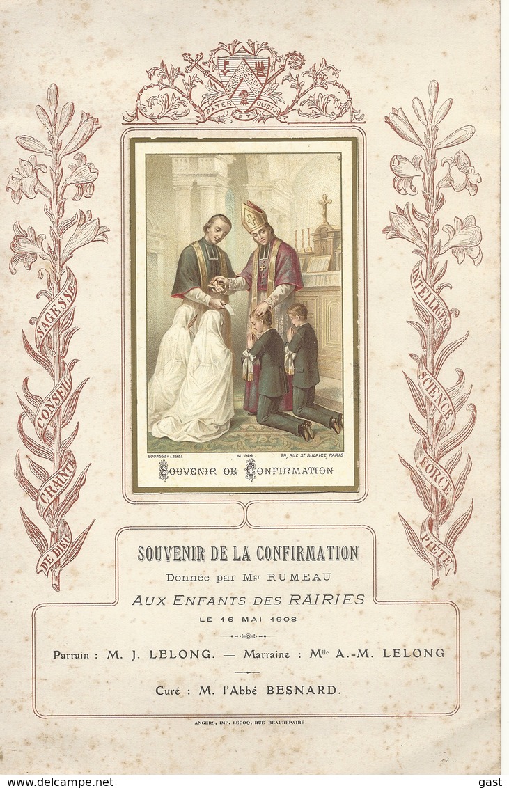 49 LES  RAIRIES  19 MAI  1908   SOUVENIR  DE  LA  CONFIRMATION   DONNEE  PAR  Mgr RUMEAU  AUX  ENFANTS DES  RAIRIES - Non Classés