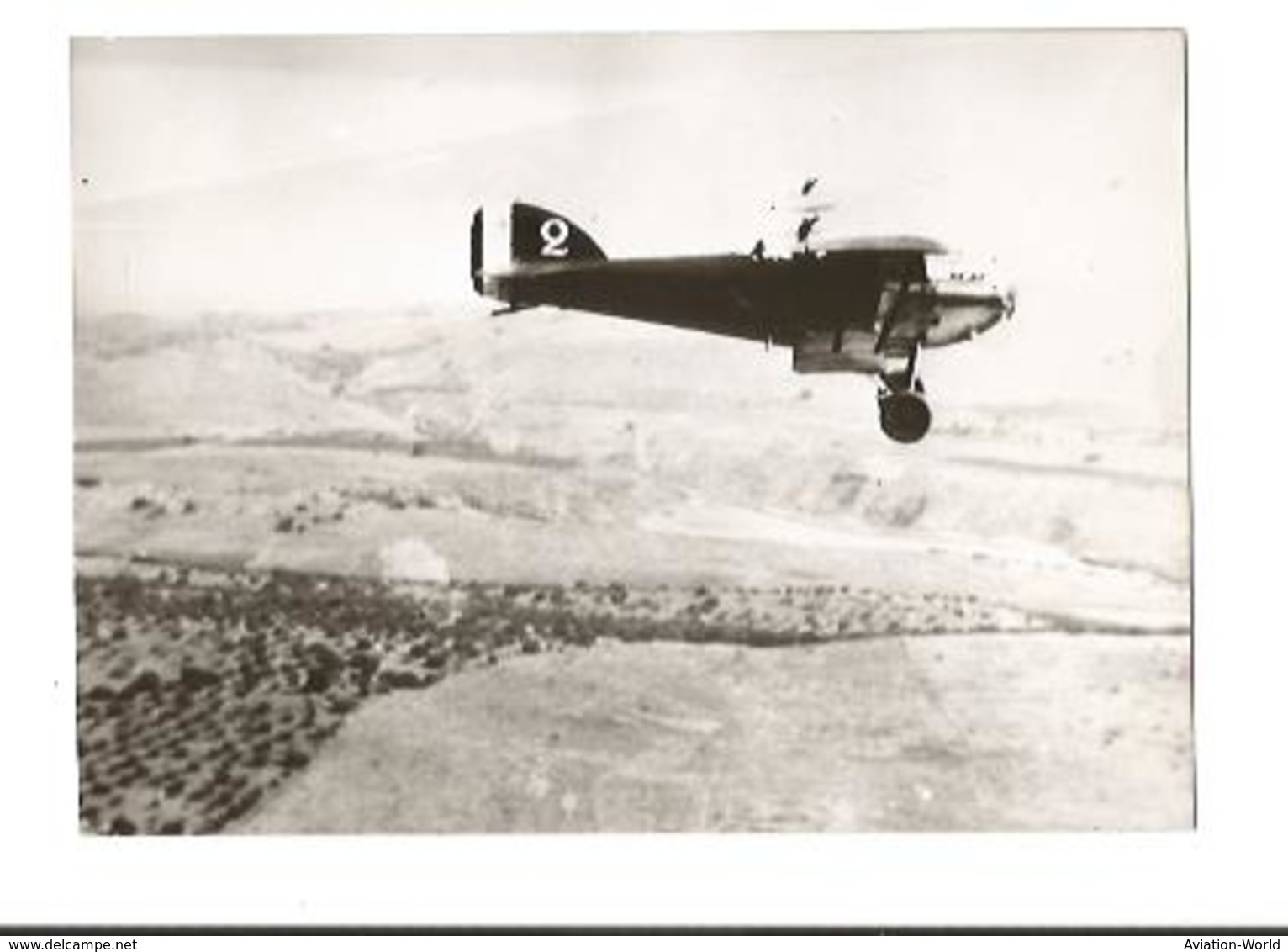 PHOTO AVION POTEZ 25 T.O.E. 2°ESCADRILLE G.A.O. D'EL-AOUINA SURVOLANT LA REGION DE GAFSA TUNISIE 1936 12X8CM - 1919-1938: Entre Guerres