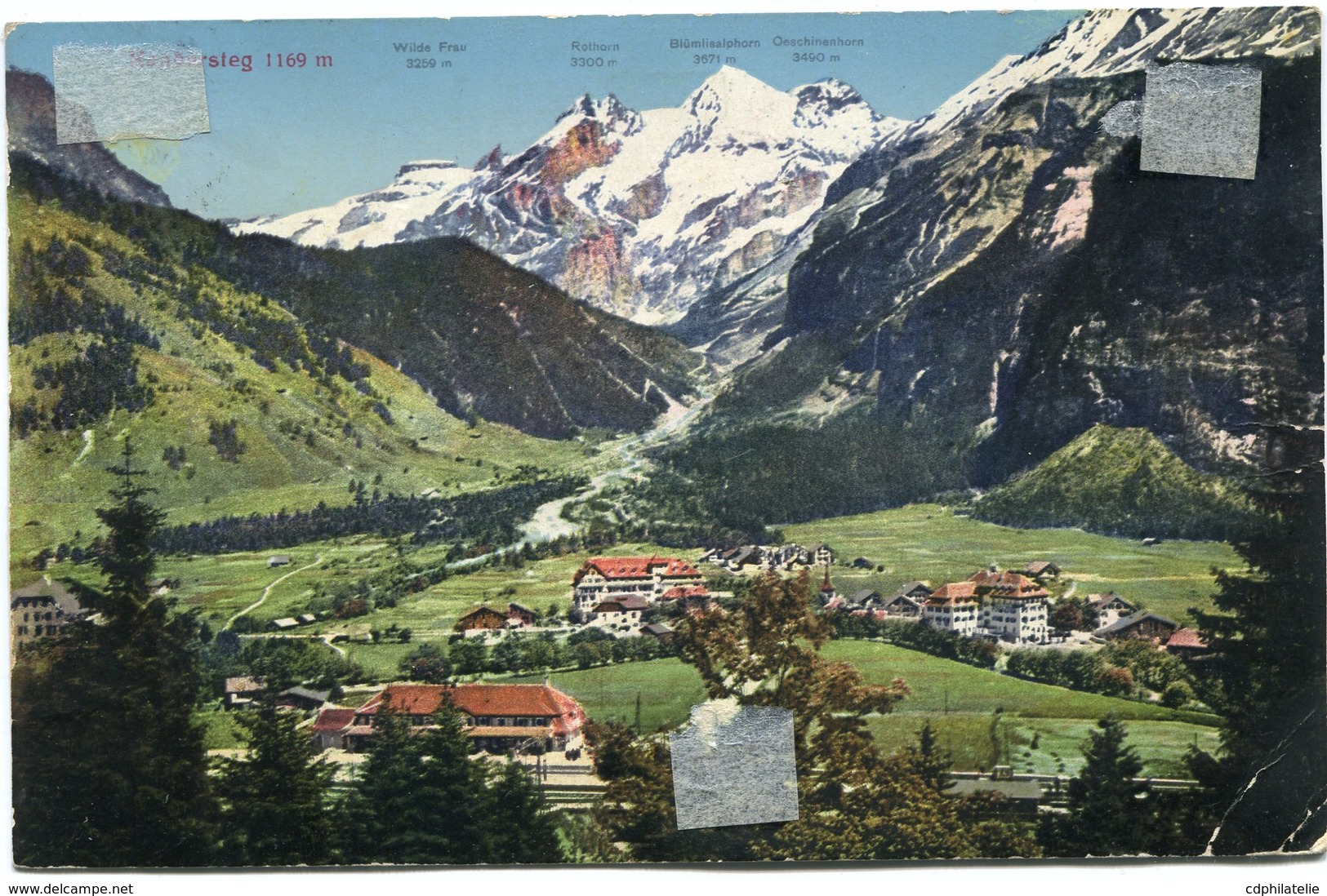 SUISSE CARTE POSTALE DEPART KANDERSTEG 14 VIII 16 (BERN) TAXEE A L'ARRIVEE EN FRANCE - Briefe U. Dokumente