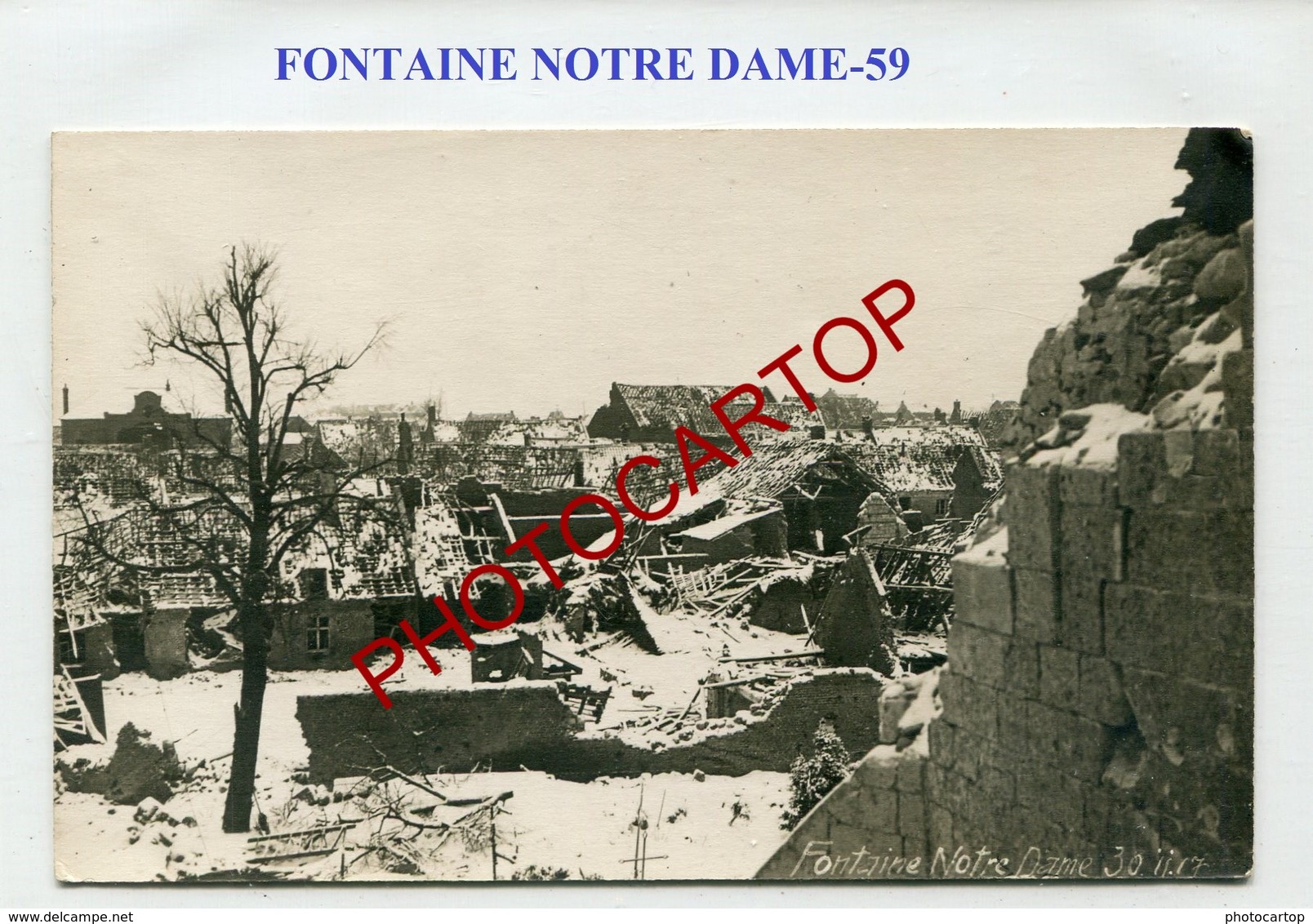 FONTAINE NOTRE DAME-30-11-1917-CARTE PHOTO Allemande-Guerre14-18-1WK-France-59-Militaria- - Autres & Non Classés