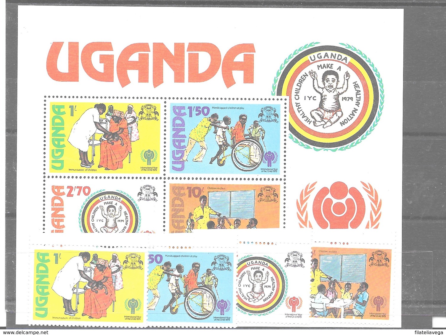 Serie Y Hoja Bloque De Uganda Nº Yvert 210/13 Y HB-15 ** - Uganda (1962-...)