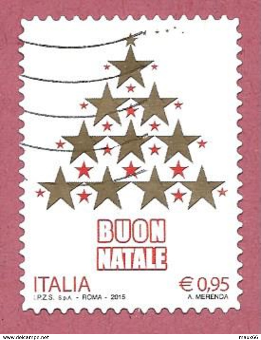 ITALIA REPUBBLICA USATO - 2015 - NATALE LAICO - Albero Di Natale - € 0,95 - S. 3646 - 2011-20: Oblitérés