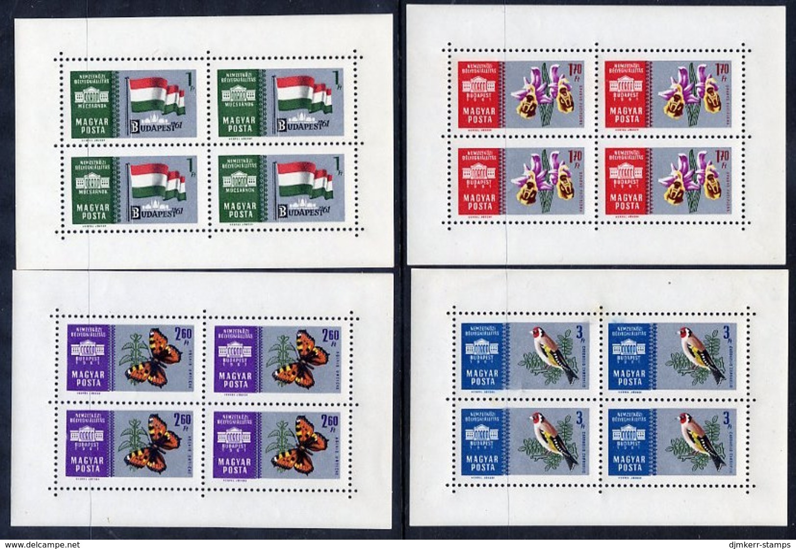 HUNGARY 1961 BUDAPEST '61 Exhibition  I In Sheetlets MNH / **.  Michel 1765-68A Kb - Ungebraucht