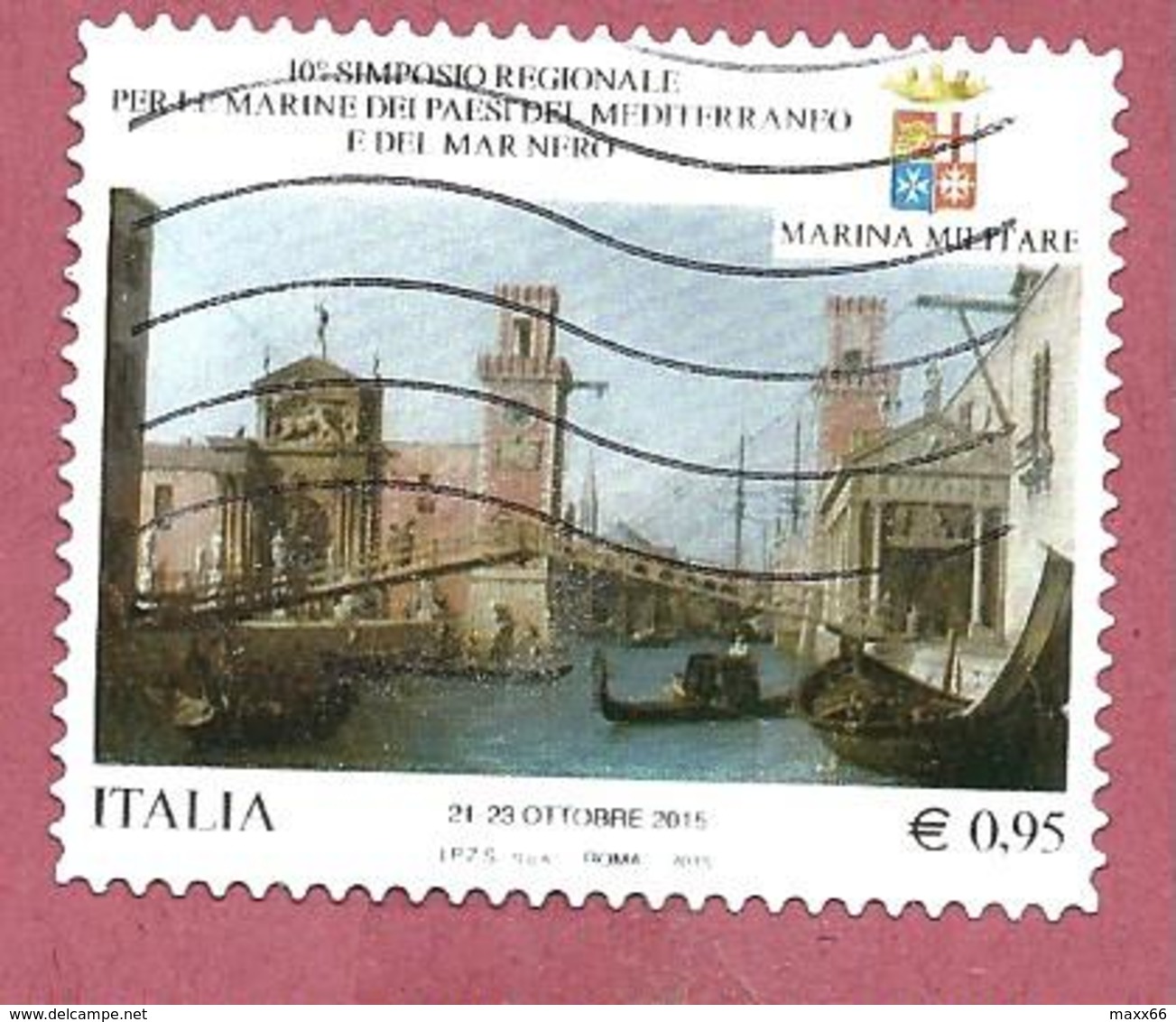 ITALIA REPUBBLICA USATO - 2015 - 10º Simposio Regionale Marine Paesi Mediterraneo E Mar Nero - € 0,95 - S. 3633 - 2011-20: Usati