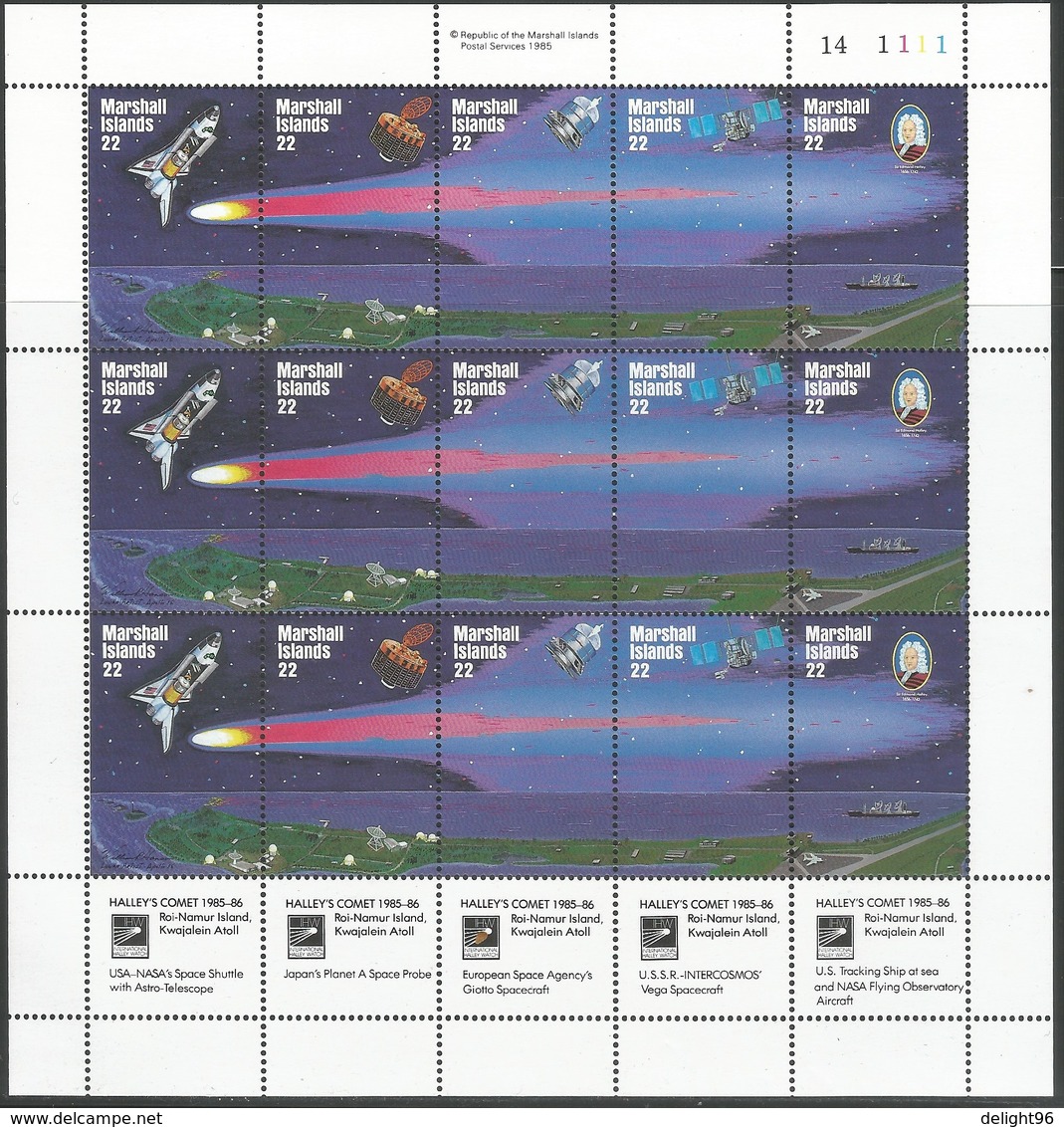 1985 Marshall Islands Halley's Comet And Space Exploration Achievements Sheetlet (** / MNH / UMM) - Ozeanien