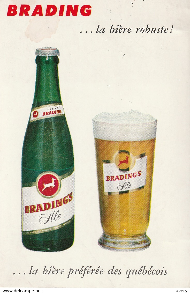 Brading   La Biere Robuste! La Biere Preferee Des Quebecois - Advertising