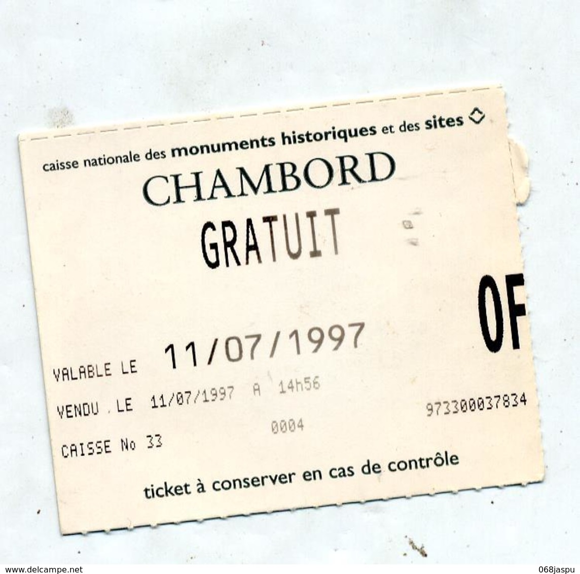 Ticket Entree Chateau Chambord - Tickets D'entrée