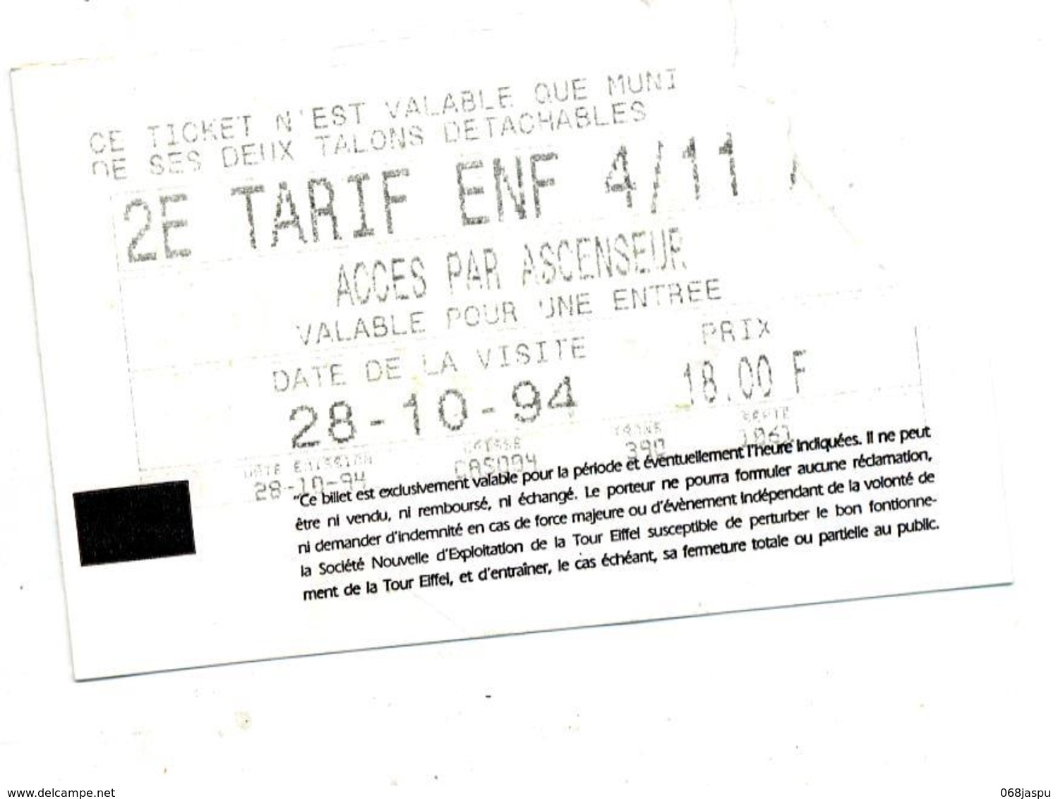 Ticket Entree Tour Eiffel - Tickets D'entrée