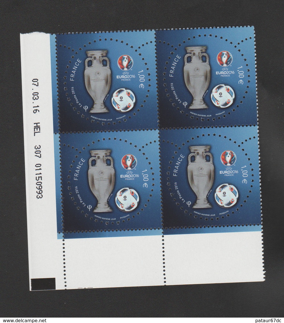 FRANCE / 2016 / Y&T N° 5039 ** : Euro 2016 1.00 € X 4 - Coin Daté 2016 03 04 - HEL 307 - 2010-2019